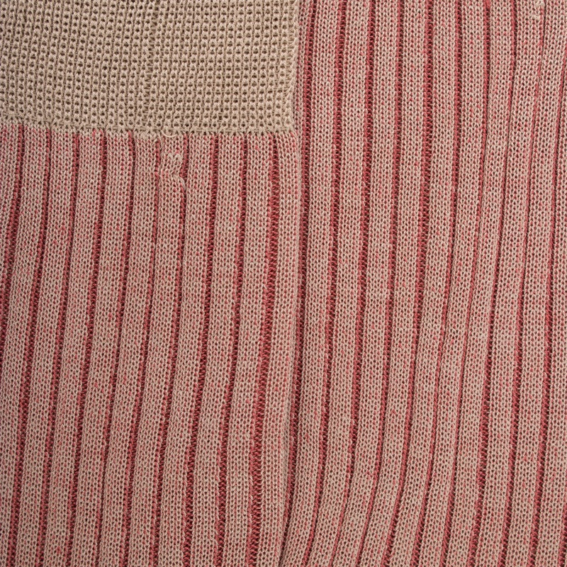 Men's two-tone ribbed cotton lisle socks - Beige Grege | Doré Doré