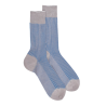 Men's two-tone ribbed cotton lisle socks - Grey Metal