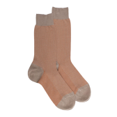 Men's strengthened cotton lisle socks, with birdseye pattern - Grey | Doré Doré