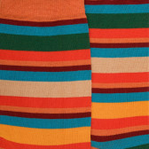 Men's striped cotton lisle socks - Orange | Doré Doré
