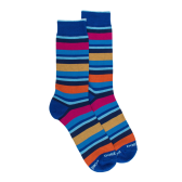 Men's striped cotton lisle socks - Blue France | Doré Doré