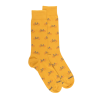 Men's cotton socks with bicycle repeat pattern - Yellow Mustard