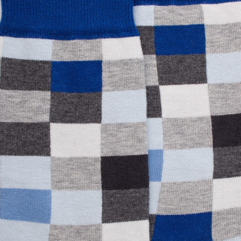 Men's checkered cotton socks - Grey Stone | Doré Doré
