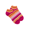 Women's glitter cotton sneaker socks with stripes - Pink Flamingo