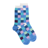 Women's checkered egyptian cotton socks - Light purple