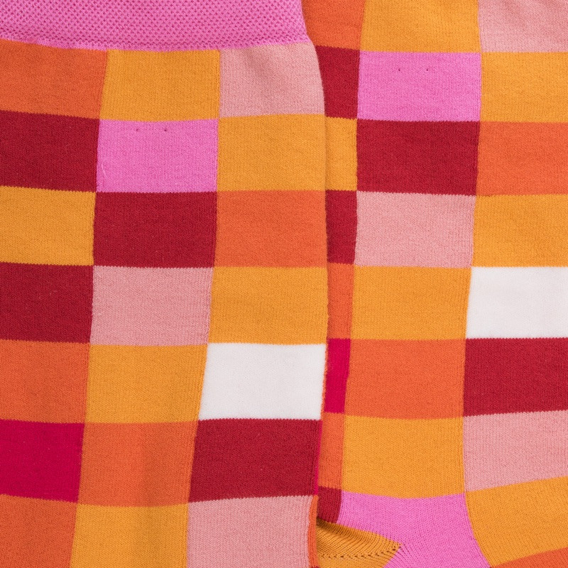 Women's checkered egyptian cotton socks - Corn | Doré Doré
