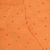 Women's cotton lisle ankle socks with multicolor polka dot pattern - Orange Citrus | Doré Doré