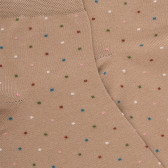 Women's cotton lisle ankle socks with multicolor polka dot pattern - Beige Sand | Doré Doré