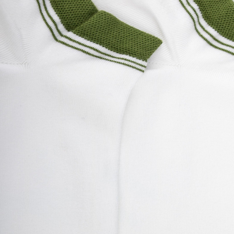 Women's short socks in plain cotton with contrasting cuff - White | Doré Doré