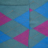 Men's cotton socks with intarsia repeat pattern - Teal | Doré Doré