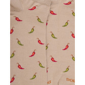 Men's short socks made of lisle patterned peppers - Beige Grege | Doré Doré