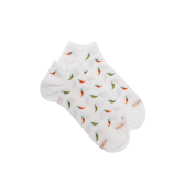 Men's short socks made of lisle patterned peppers - White | Doré Doré