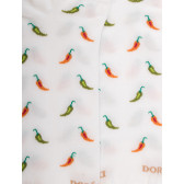 Men's short socks made of lisle patterned peppers - White | Doré Doré