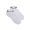 Women's short socks in plain cotton terry with stripes and glitter logo - White | Doré Doré