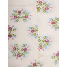 Women's short socks in floral patterned lisle - Cream | Doré Doré