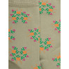 Women's short socks in floral patterned lisle - Green Sage | Doré Doré