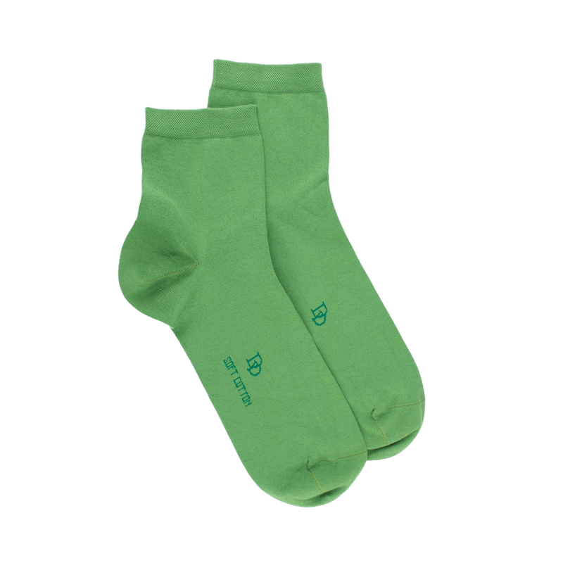 Men's plain cotton short socks - Avocado | Doré Doré
