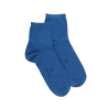 Men's plain cotton short socks - Blue