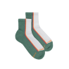 Women's short socks in cotton terry patterned colour blocks - Basil green