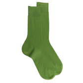 Men's ribbed socks made of 100% solid-colored Scottish thread - Green Country | Doré Doré