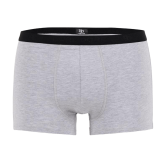 Men's plain melange stretch cotton underwear boxer shorts with logoed elastic band - Grey Stone | Doré Doré