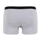 Men's plain melange stretch cotton underwear boxer shorts with logoed elastic band - Grey Stone | Doré Doré