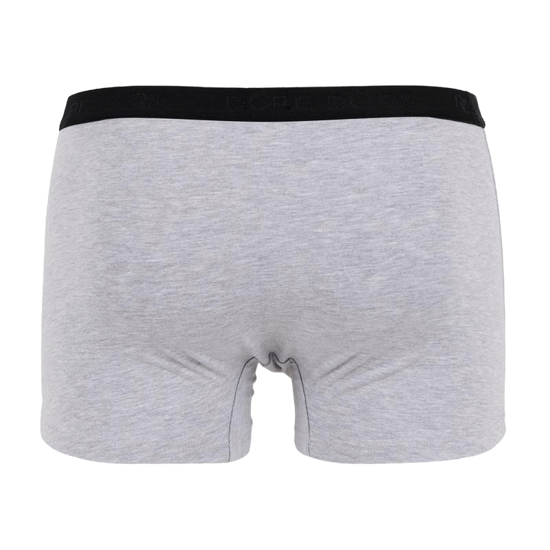 Men's plain melange stretch cotton underwear boxer shorts with logoed elastic band - Grey Stone | Doré Doré