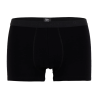 Underwear boxer shorts for men in plain stretch cotton with logoed elastic band - Black