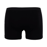 Underwear boxer shorts for men in plain stretch cotton with logoed elastic band - Black | Doré Doré