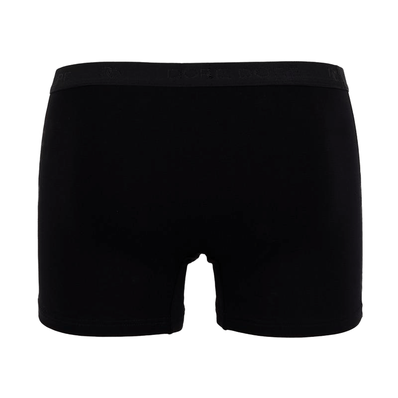 Underwear boxer shorts for men in plain stretch cotton with logoed elastic band - Black | Doré Doré