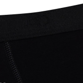 Underwear boxer shorts for men in plain stretch cotton with logoed elastic band - Black | Doré Doré