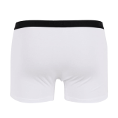 Underwear boxer shorts for men in plain stretch cotton with logoed elastic band - White | Doré Doré