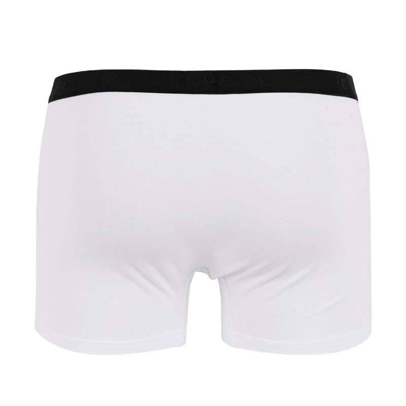 Underwear boxer shorts for men in plain stretch cotton with logoed elastic band - White | Doré Doré