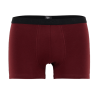 Underwear boxer shorts for men in plain stretch cotton with logoed elastic band - Aubergine