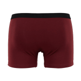 Underwear boxer shorts for men in plain stretch cotton with logoed elastic band - Aubergine | Doré Doré