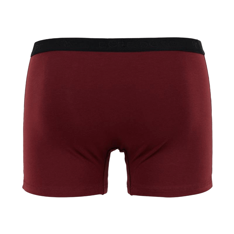 Underwear boxer shorts for men in plain stretch cotton with logoed elastic band - Aubergine | Doré Doré