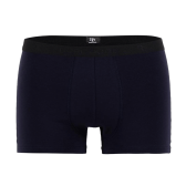Underwear boxer shorts for men in plain stretch cotton with logoed elastic band - Dark blue | Doré Doré