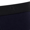 Underwear boxer shorts for men in plain stretch cotton with logoed elastic band - Dark blue | Doré Doré