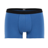 Underwear boxer shorts for men in plain stretch cotton with logoed elastic band - Blue Macadam