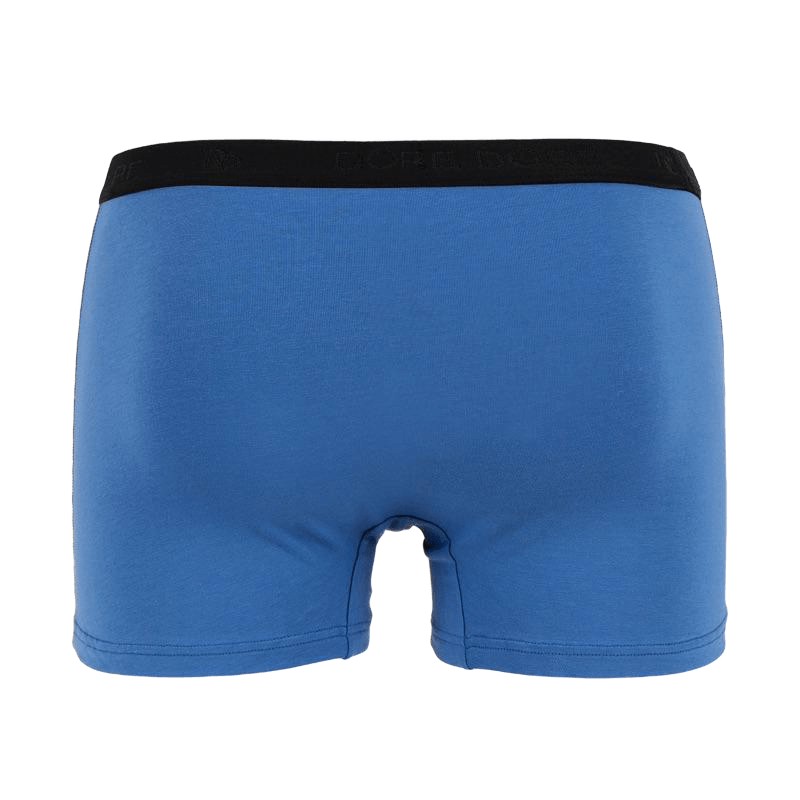 Underwear boxer shorts for men in plain stretch cotton with logoed elastic band - Blue Macadam | Doré Doré