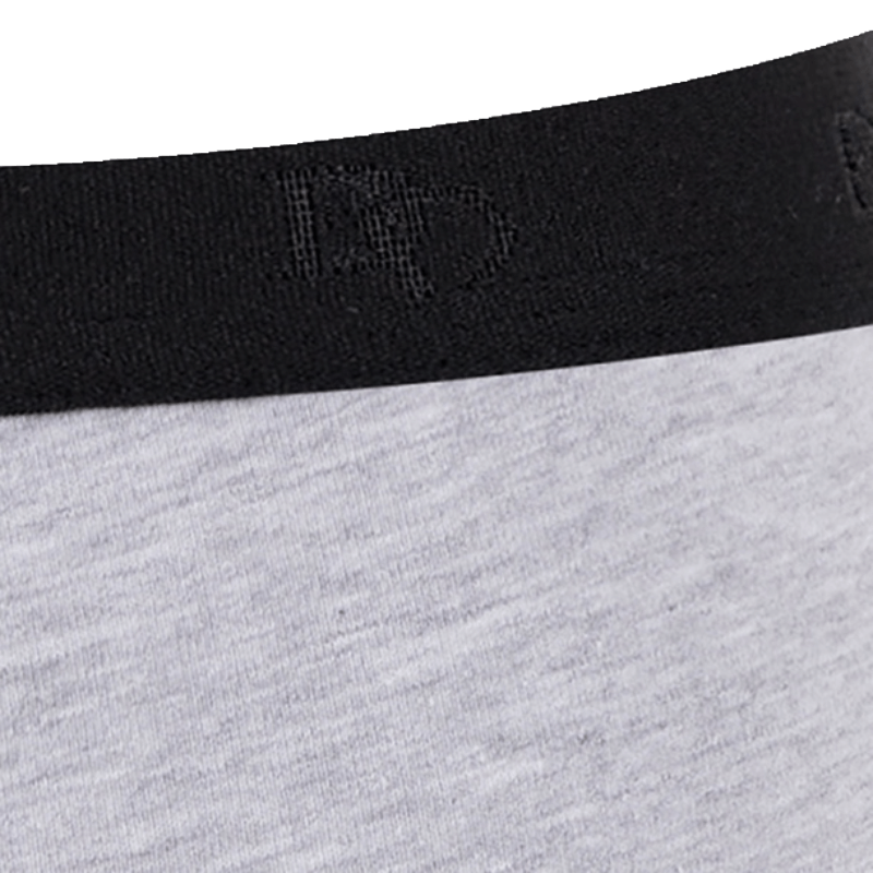 Men's plain melange stretch cotton underwear boxer shorts with logoed elastic band - Grey Stone | Doré Doré