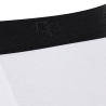Underwear boxer shorts for men in plain stretch cotton with logoed elastic band - White | Doré Doré