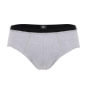 Underwear briefs for men in plain melange stretch cotton with logoed elastic band - Grey Stone | Doré Doré