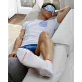 Women's short socks in plain cotton with contrasting cuff - White | Doré Doré