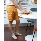 Men's short socks made of lisle patterned peppers - Beige Grege | Doré Doré