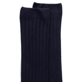 Blue ribbed knee high socks in soft cotton for children | Doré Doré