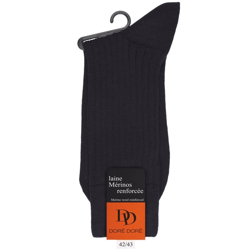 7-Pack men's merino wool ribbed socks - Black | Doré Doré