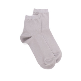 Children's mercerised cotton lisle socks - Light grey | Doré Doré