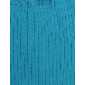 Ribbed knee-high socks in mercerised cotton lisle - Turquoise | Doré Doré