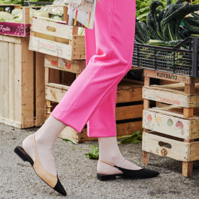Women's comfort cotton socks with elastic-free edges - Praline pink | Doré Doré